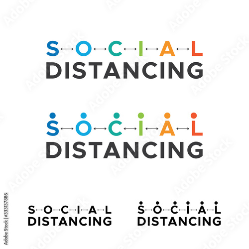 Social distancing. Coronavirus epidemic protective equipment. Preventive measures. Steps to protect yourself. Keep the 1 meter distance. Typography Vector illustration.
