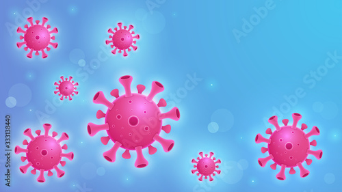 Coronavirus COVID-19. Coronavirus outbreak and coronaviruses influenza background. COVID-19 Virus. Virus attack on earth. Vector Illustration.