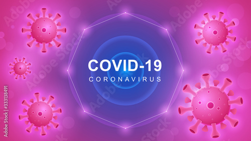 Coronavirus COVID-19. Coronavirus outbreak and coronaviruses influenza background. COVID-19 Virus. Virus attack on earth. Vector Illustration.