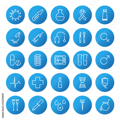Medical icons set in line style. Modern design icon, symbol, and logo