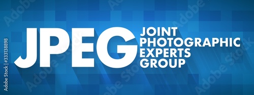 JPEG - Joint Photographic Experts Group acronym, concept background