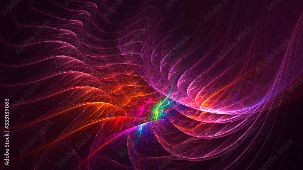 Fototapeta premium 3D rendering abstract fractal light background