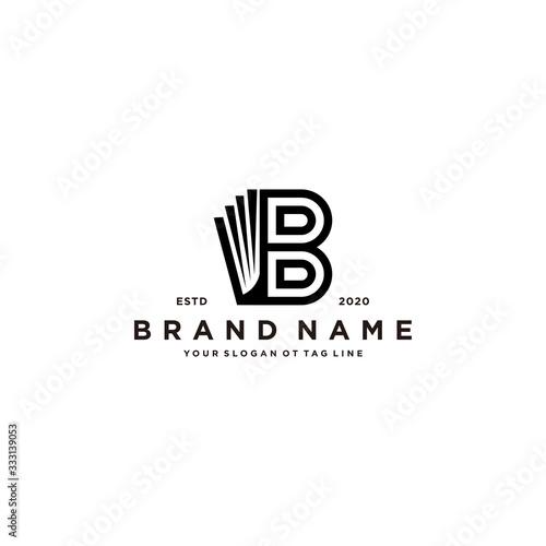 letter B and book logo design vector