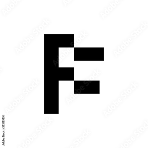 initial letter f cut off vector logo