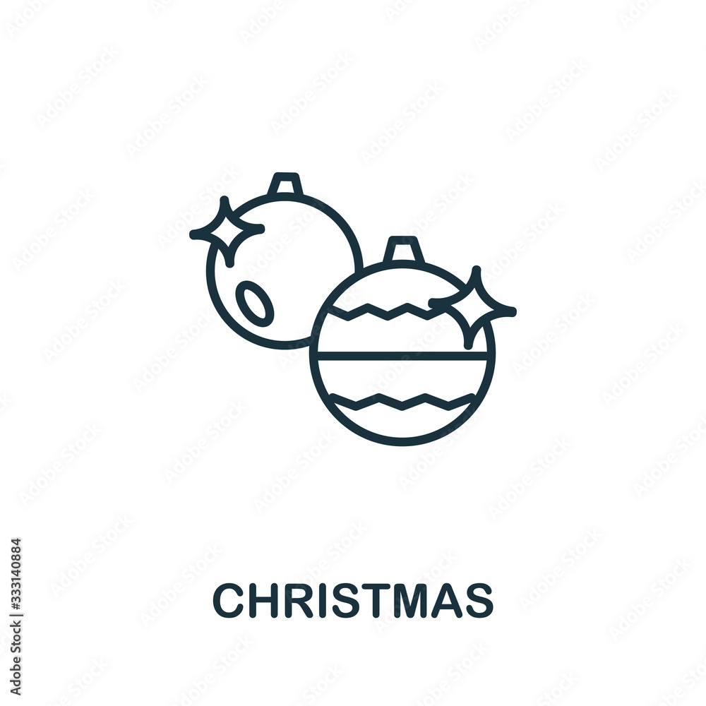 Fototapeta premium Christmas icon from hollidays collection. Simple line Christmas icon for templates, web design and infographics