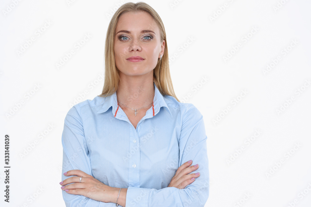 Blonde business woman portrait on a white background Blonde business woman portrait on a white background
