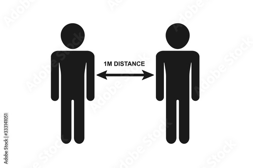 Social Distancing icon,Keep distance sign. Coronovirus epidemic protective equipment. Preventive measures. Steps to protect yourself. Keep the 1 meter distance. Vector illustration.