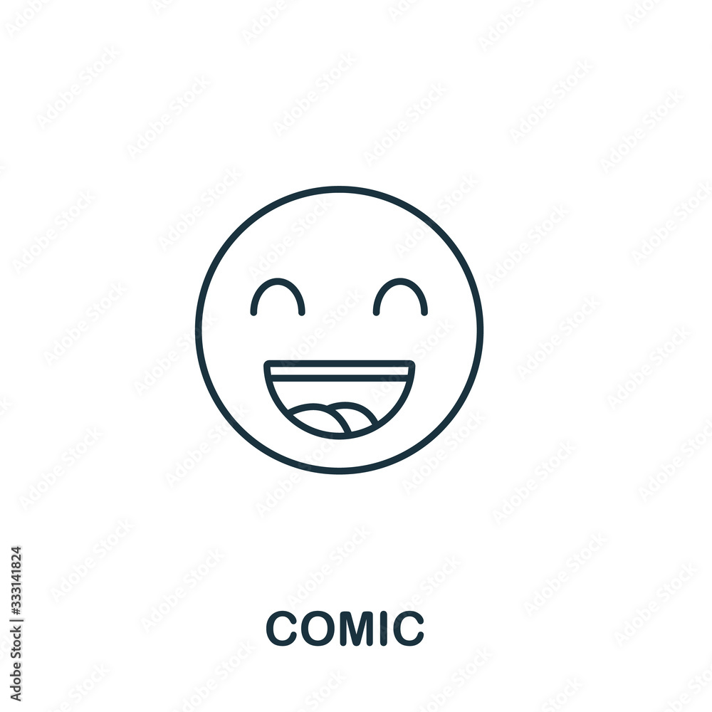 Comic icon from hobbies collection. Simple line element Comic symbol for templates, web design and infographics Comic icon from hobbies collection. Simple line element Comic symbol for templates, web design and infographics