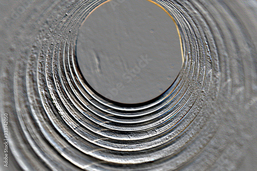Abstrakte Kunst - Metall Röhre ganz in silber, zum einfügen für Foto's, Bilder.