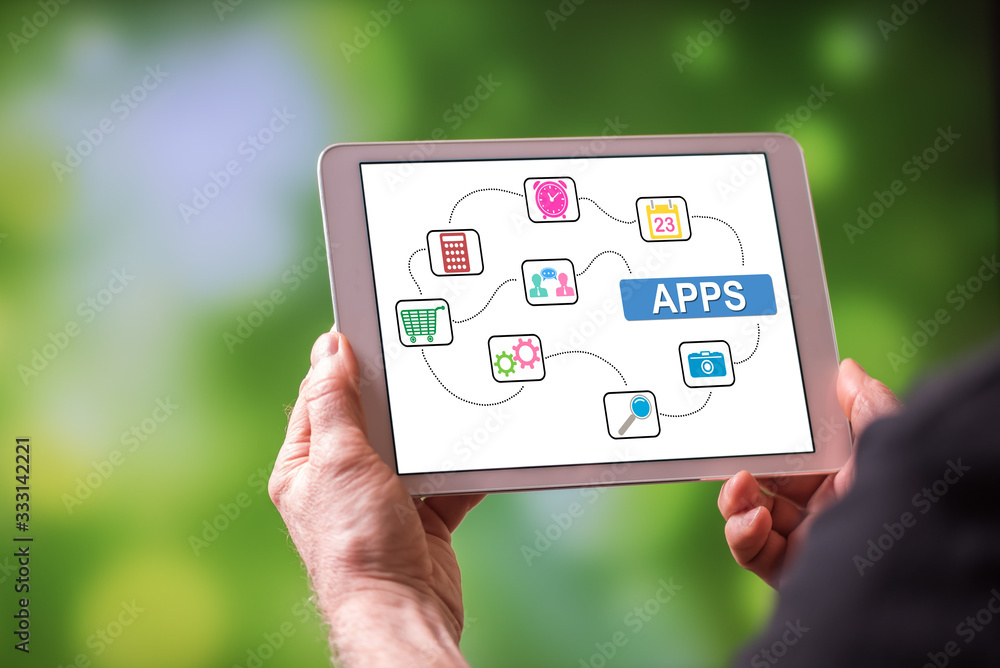 Apps concept on a tablet Apps concept on a tablet