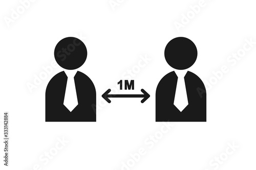 Social Distancing icon,Keep distance sign. Coronovirus epidemic protective equipment. Preventive measures. Steps to protect yourself. Keep the 1 meter distance. Vector illustration.