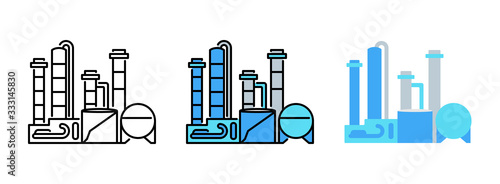 oil refinery icon set isolated on white background for web design