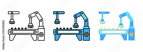 production line icon set isolated on white background for web design