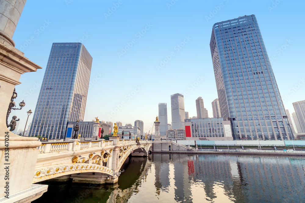 Naklejka premium Tianjin Cityscape, China