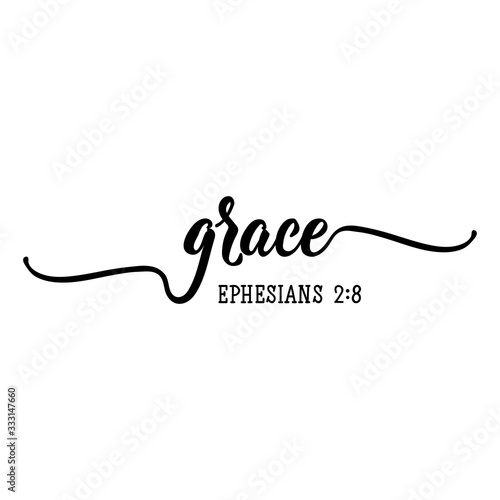 Grace. Bible lettering. calligraphy vector. Ink illustration.