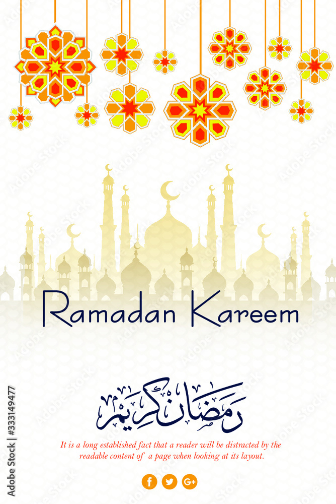 Fototapeta premium Ramadan Kareem Islamic Poster Design
