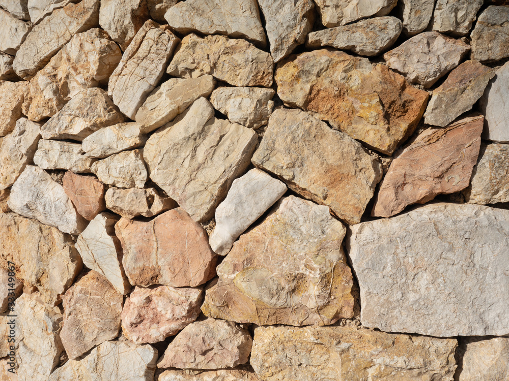 Stone wall of fortress made from broken rocks. Stone wall of fortress made from broken rocks.