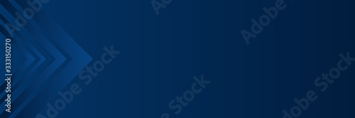 Blue wide banner background with arrow concept for business and entertainment