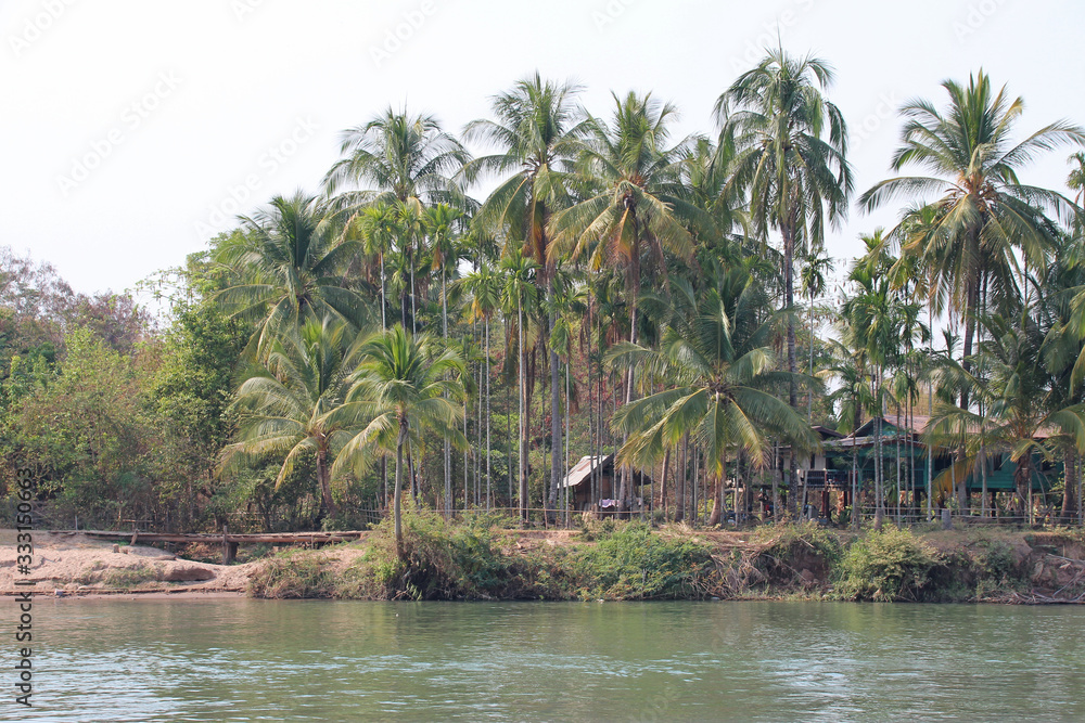 Obraz premium island on the mekong river in laos