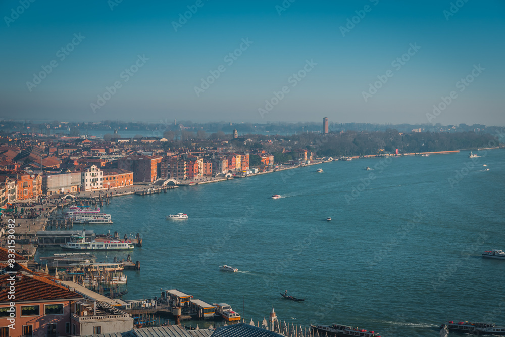Obraz premium VENICE, VENETO / ITALY - DECEMBER 26 2019: Venice view from the top