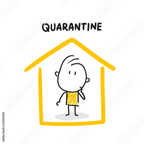 Strichfiguren / Strichmännchen: Quarantäne. (Nr. 469)	
