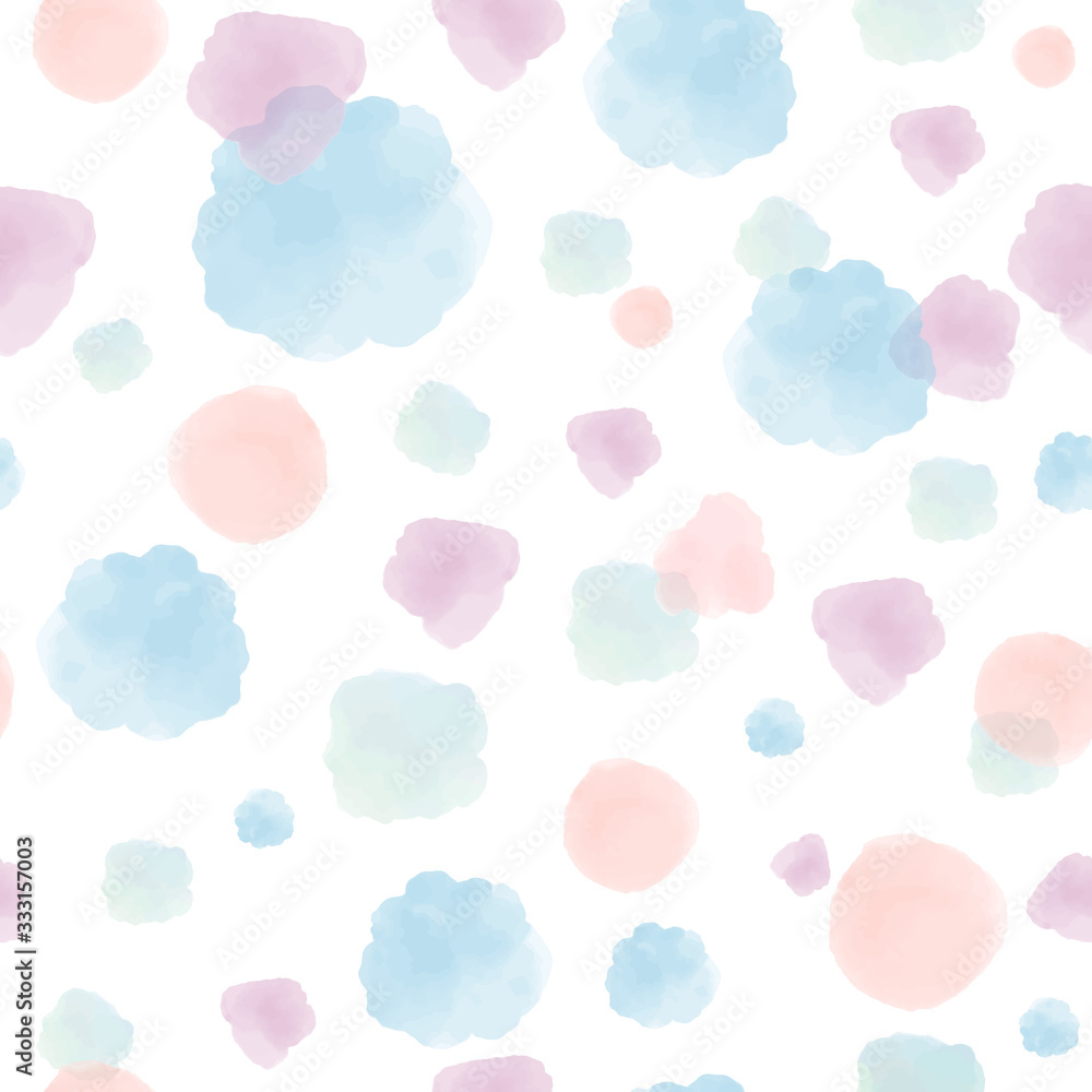 Seamless pattern of watercolor dots and square Seamless pattern of watercolor dots and square