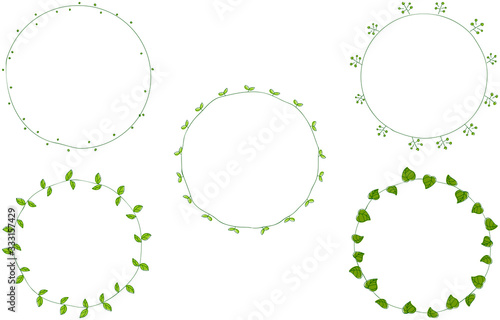 手描きの飾り罫、植物