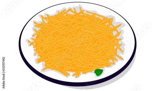 Namkeen Farsan,Spicy Sev Chivda indian snacks Vector