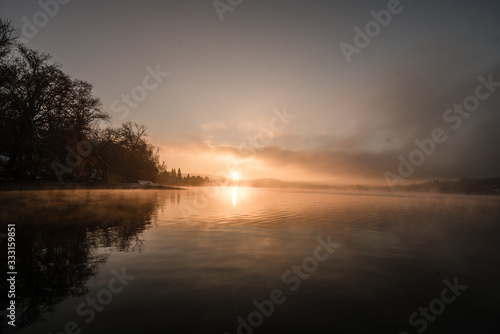 sunset on lake