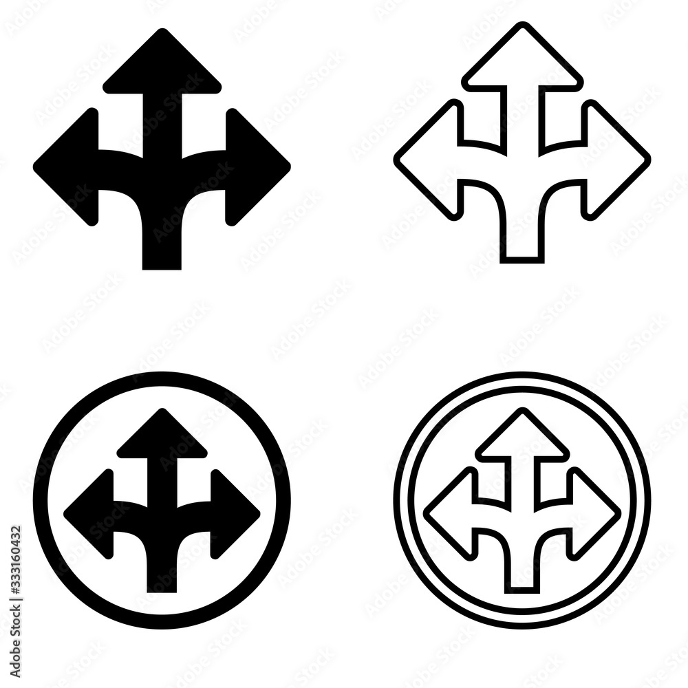 Way vector icon. arrow illustration sign. fork symbol. Way vector icon. arrow illustration sign. fork symbol.