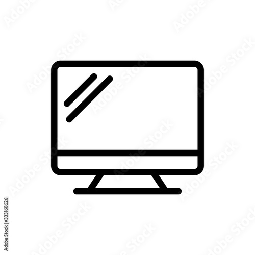 Monitor Vector Colour With Line Icon Illustration