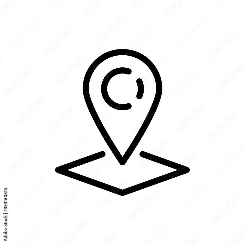 Map Pin Vector Colour With Line Icon Illustration Map Pin Vector Colour With Line Icon Illustration