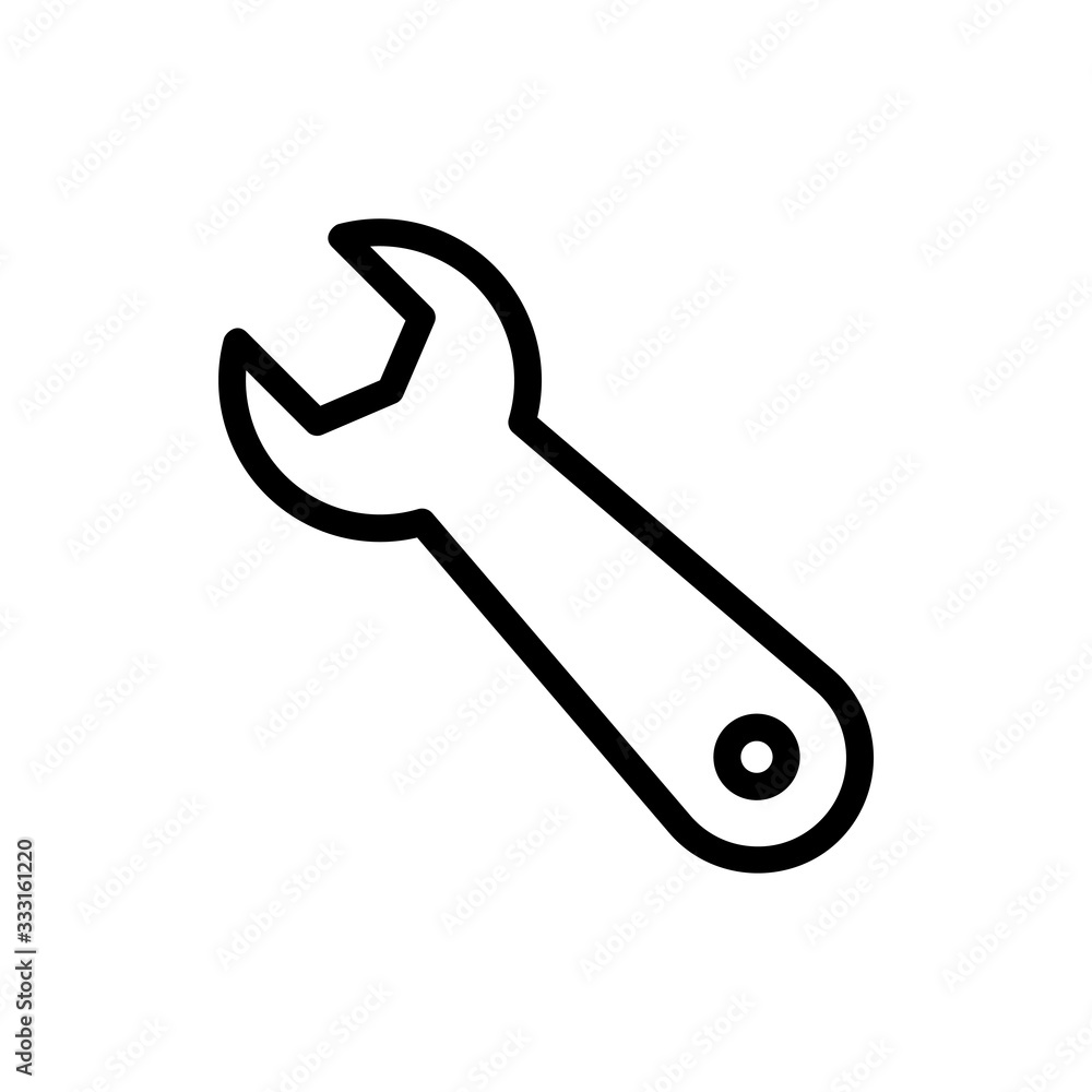 Wrench Vector Colour With Line Icon Illustration Wrench Vector Colour With Line Icon Illustration
