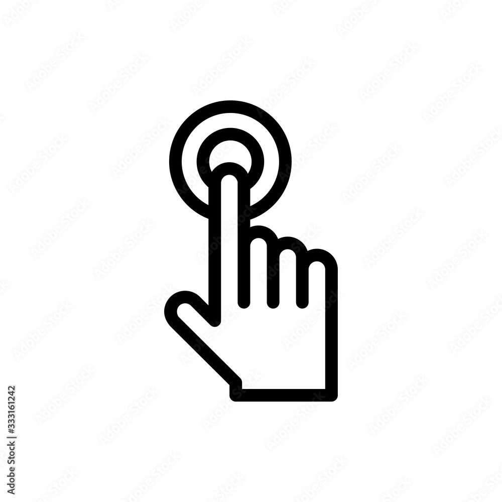 Finger Tap Vector Colour With Line Icon Illustration Finger Tap Vector Colour With Line Icon Illustration