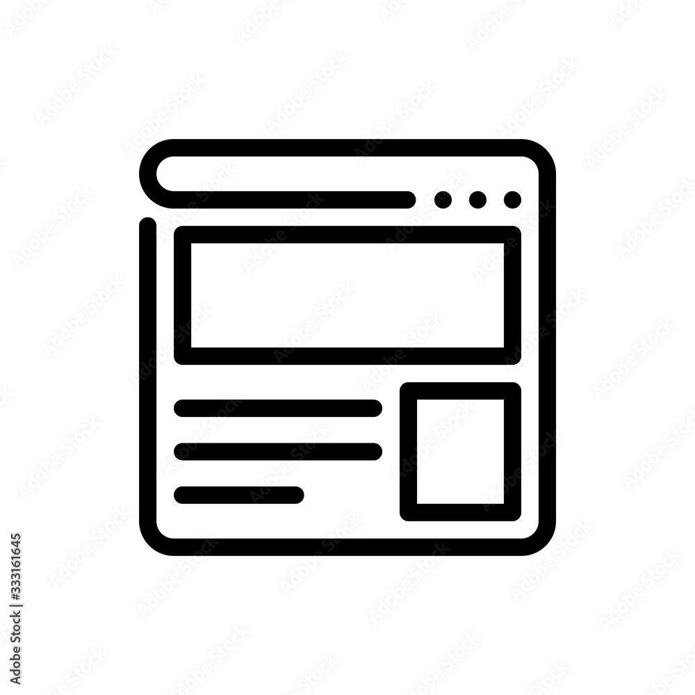 Webpage Vector Colour With Line Icon Illustration Webpage Vector Colour With Line Icon Illustration
