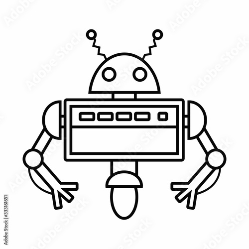 robot space object line icon