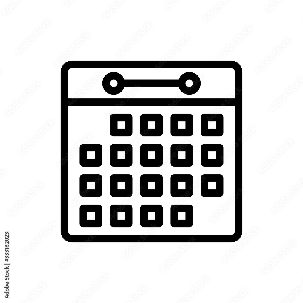 Calendar Vector Colour With Line Icon Illustration Calendar Vector Colour With Line Icon Illustration