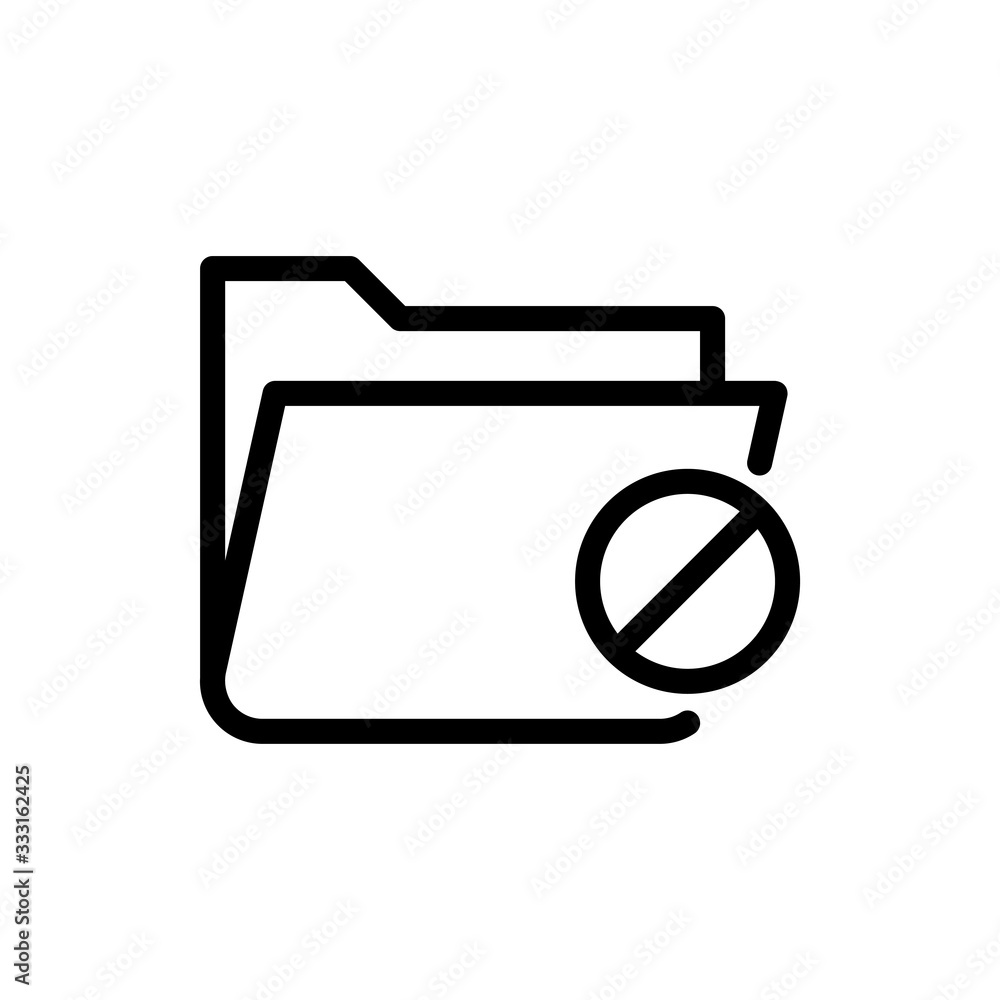 Cancel Folder Vector Colour With Line Icon Illustration Cancel Folder Vector Colour With Line Icon Illustration