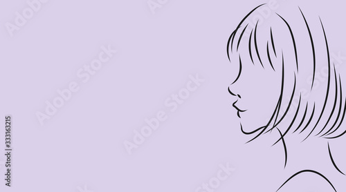 女性の横顔 パープル背景のシンプルおしゃれイラスト Stock ベクター Adobe Stock 女性の横顔 パープル背景のシンプルおしゃれイラスト Stock ベクター Adobe Stock