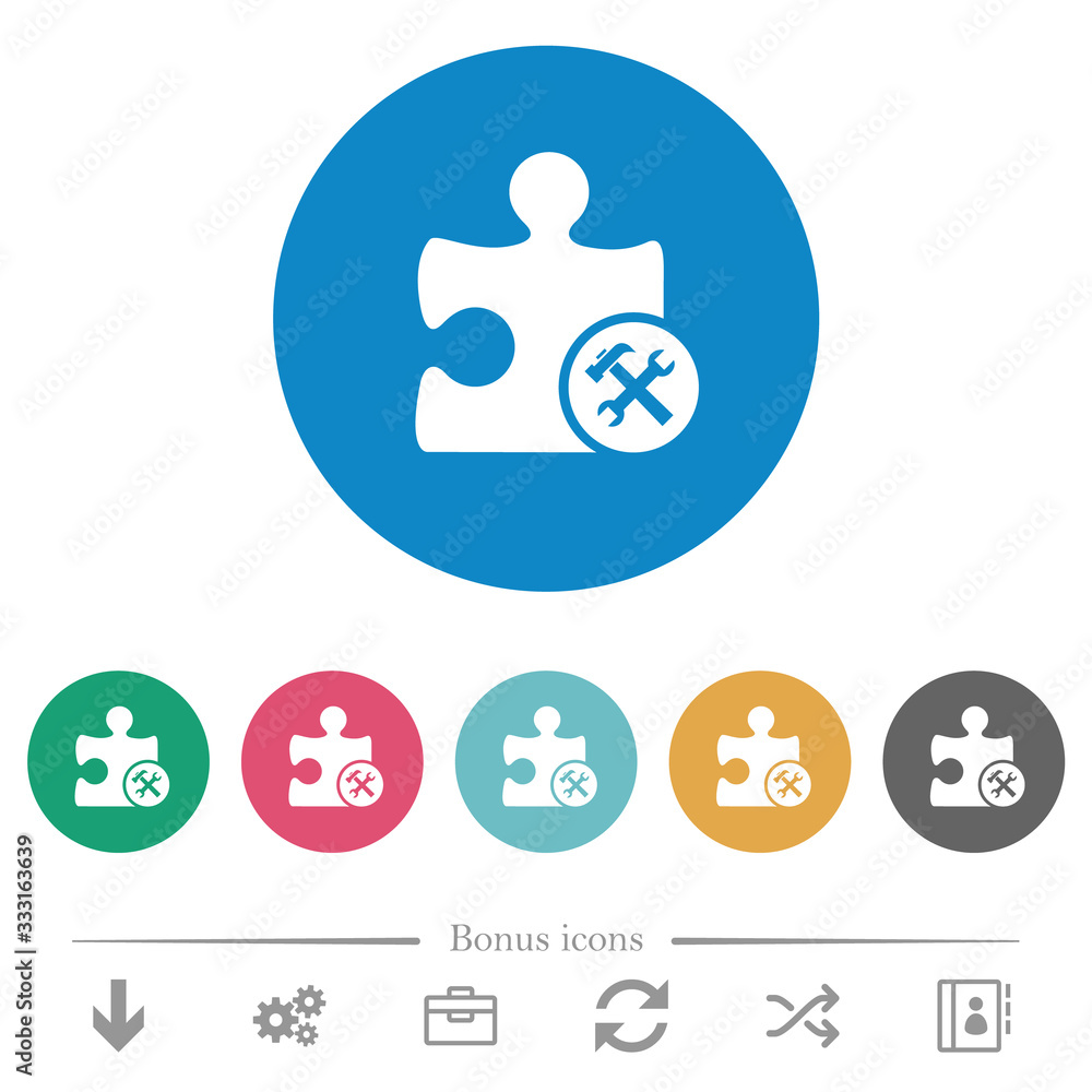 Plugin tools flat round icons Plugin tools flat round icons