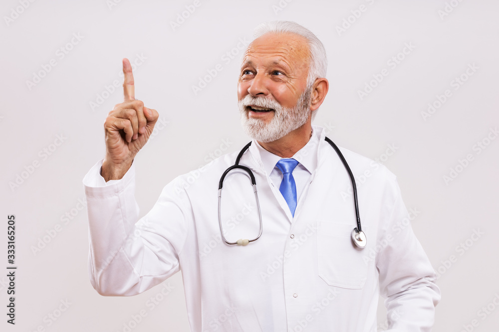 Portrait of senior doctor thinking and having idea. Portrait of senior doctor thinking and having idea.