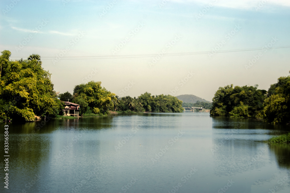 Fototapeta premium landscape riverside at asian Thailand