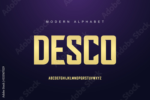 Elegant gold alphabet font set. Typography modern style display font. Premium Vector