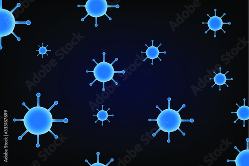 Blue Background Corona Virus Pattern
