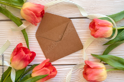 Spring flower on a wooden. Image