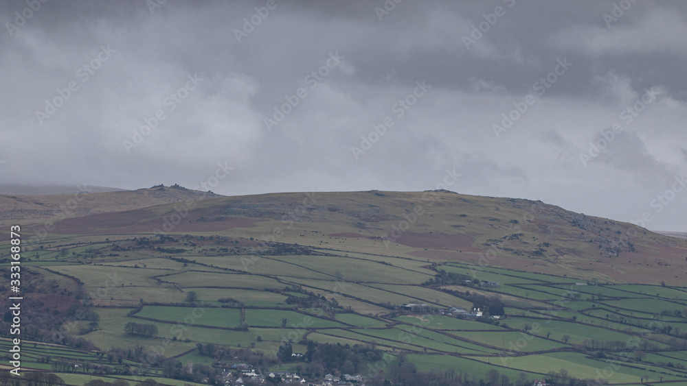 Cloudy weather over Dartmoor