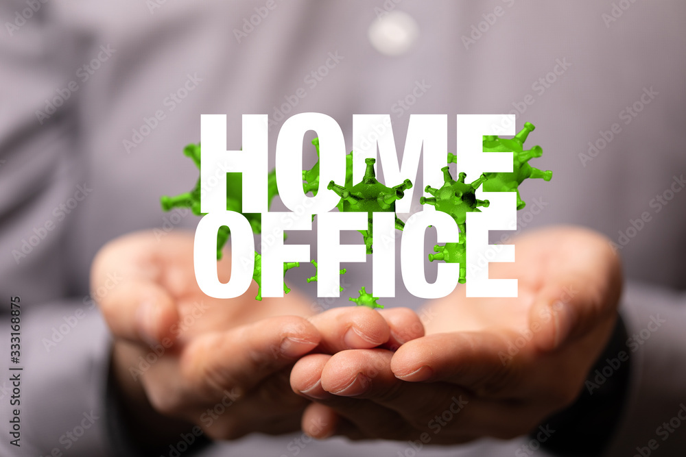 Home office cause of corona of self quarantine digital. Home office cause of corona of self quarantine digital.