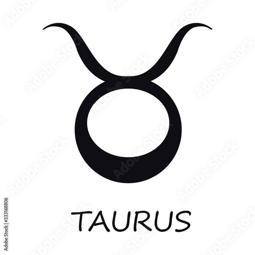 Taurus zodiac sign black vector illustration. Celestial bull esoteric earth silhouette symbol. Astrological constellation. Horoscope month prediction chart element. Isolated glyph icon