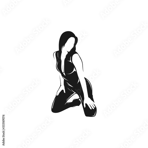 beautiful woman sexy silhouette logo