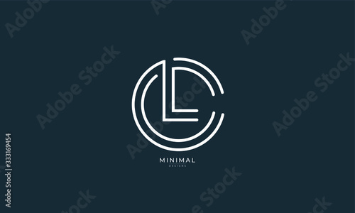 Alphabet letter icon logo CL or LC photo
